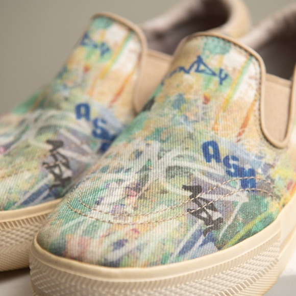 ASH DESIGNER Womens Sz 38 (7.5) Jungle Graffiti Platform Slip-On Sneakers Artsy - Picture 3 of 8